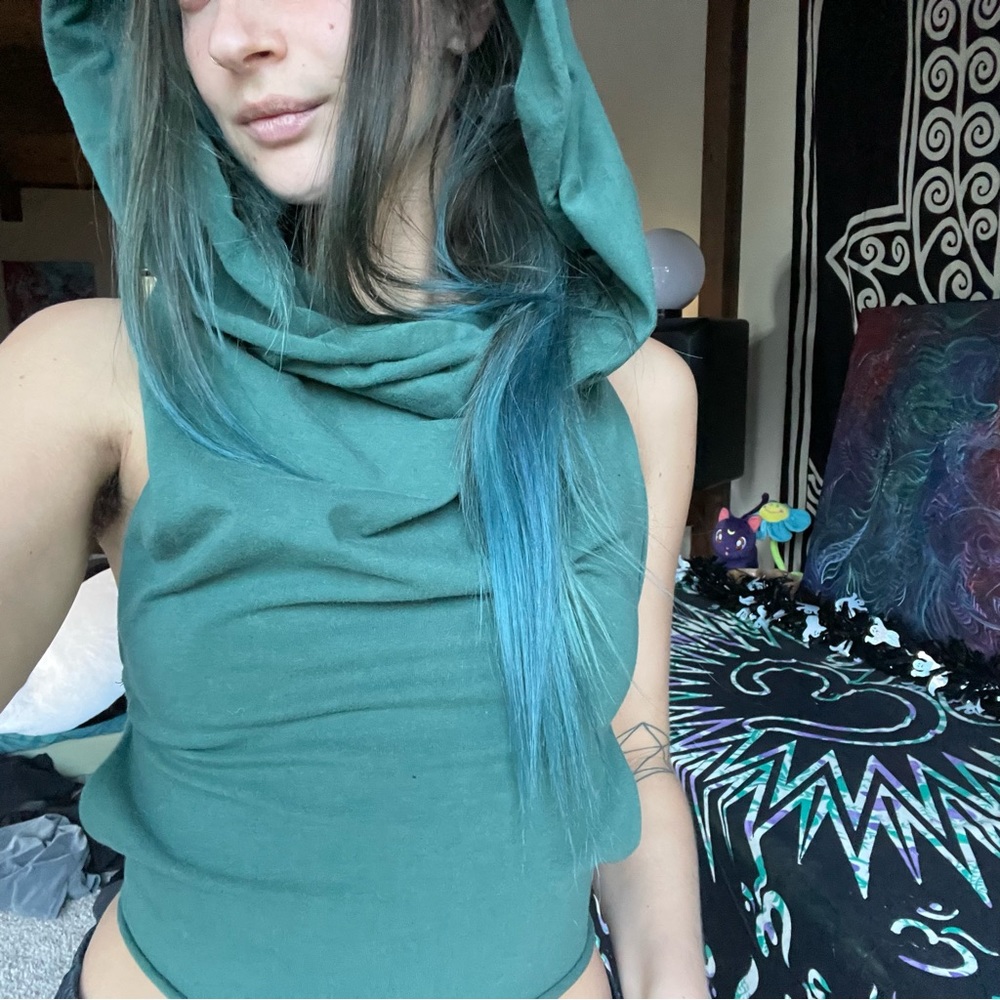 Cowl Hooded Crop Top